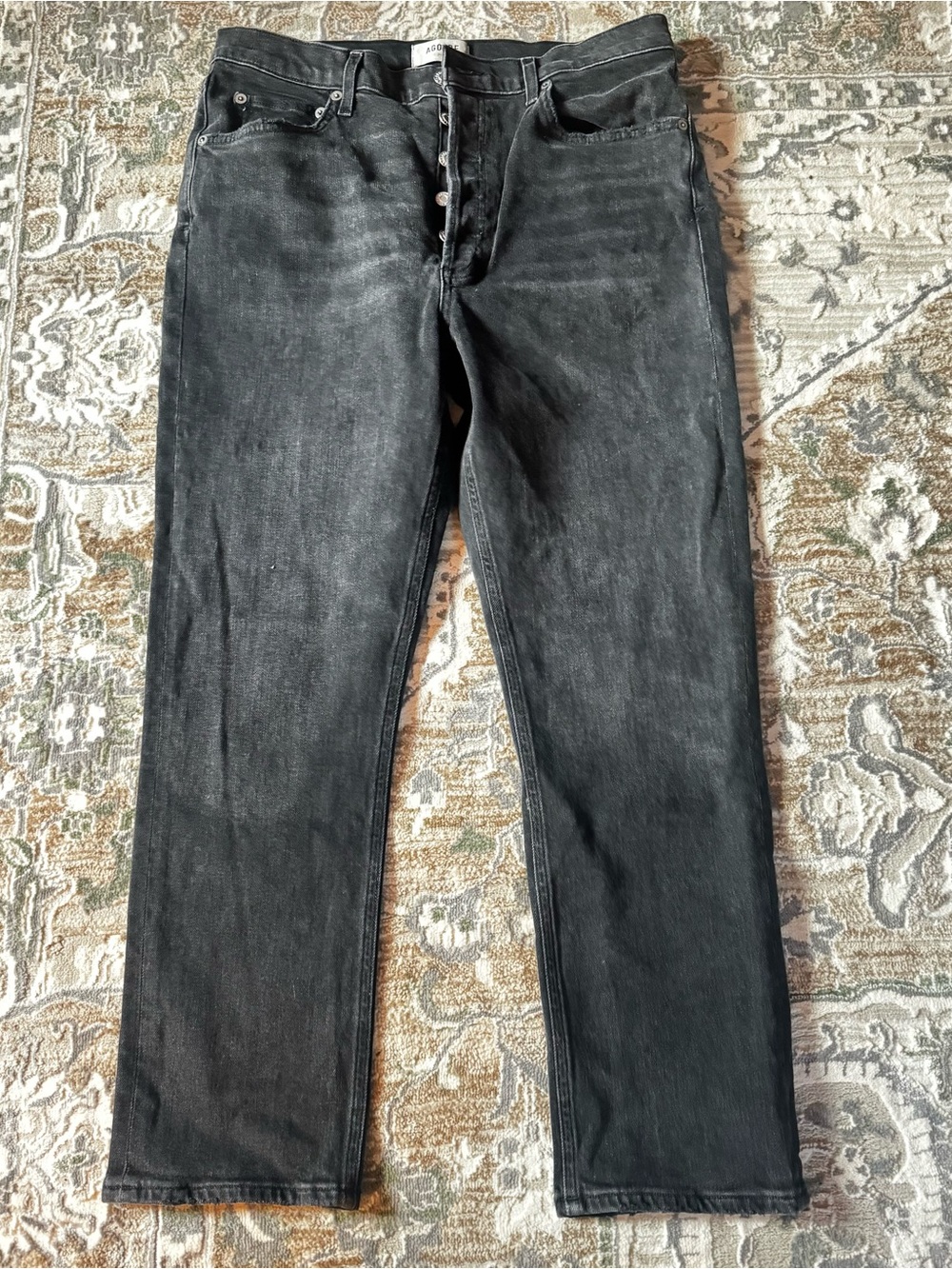 Agolde High-Rise Women's Black Straight-Leg Jeans